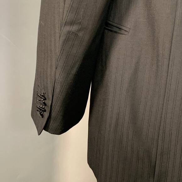 ERMENEGILDO ZEGNA Size 44 Long Black Pinstripe Wool Tuxedo - Picture 5 of 8